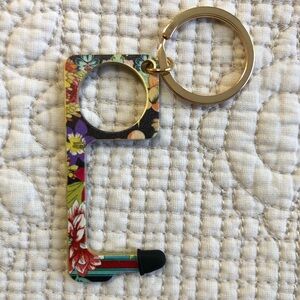 JOHNNY WAS NEW Multicolor Floral Touchless Tool Keychain